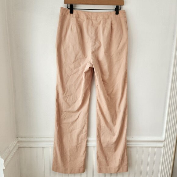 Talbots Tan Trousers Pants Khaki Straight Leg Stretch Flat Front Women's 10 - Picture 2 of 7